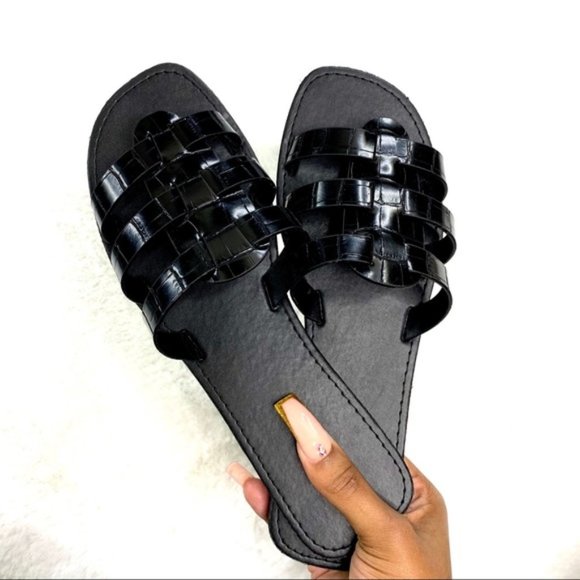 Caged Sandal Black Croc - Picture 5 of 8